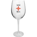 16 Oz. Cachet Tulip Wine Glass with Teal Stem (Screen Printed)